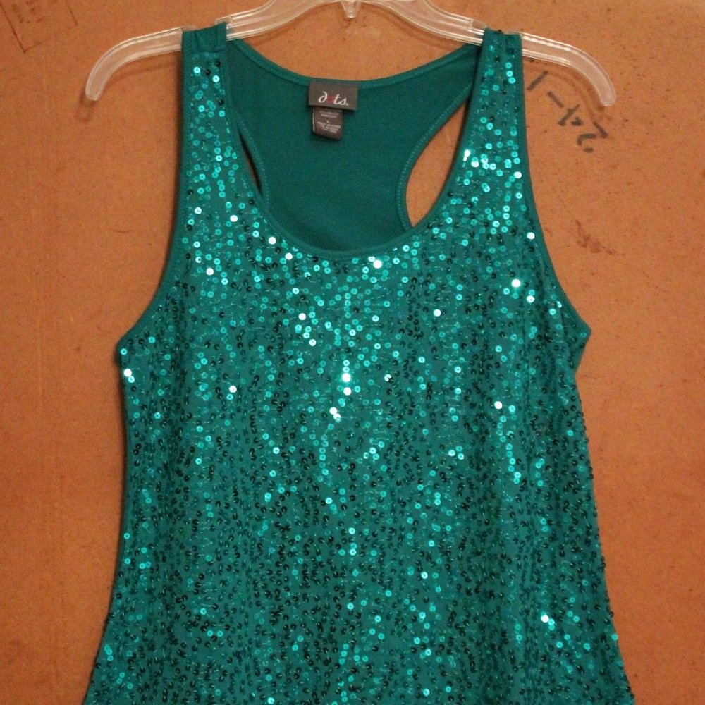 DOTS Green Sequin Cami Top
